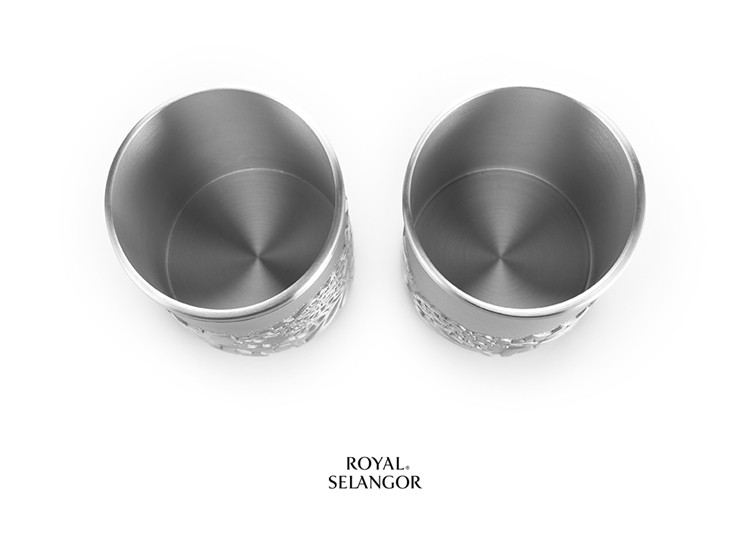 royalselangor/皇家雪兰莪 马来西亚锡器 peony牡丹系列 对杯 0b0136