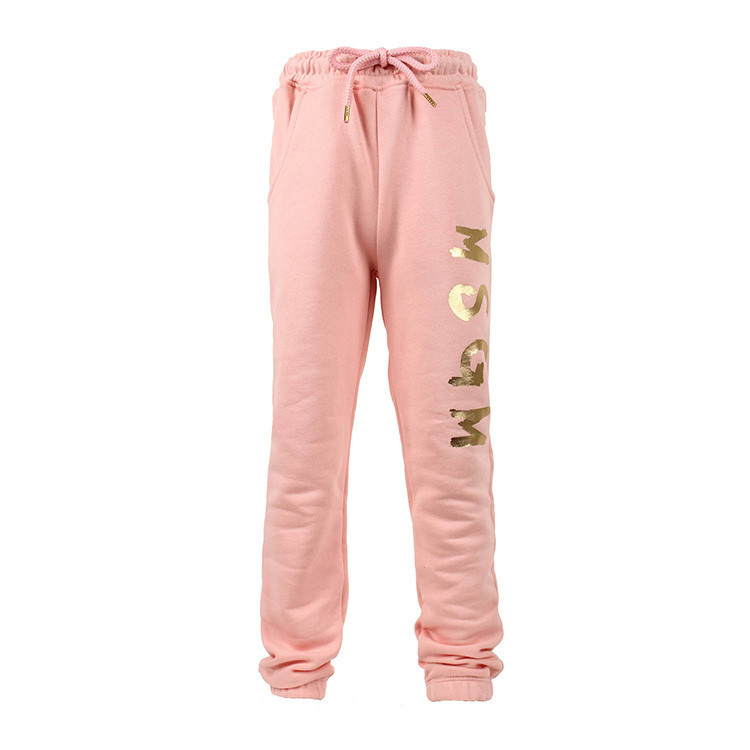 msgm/msgm 儿童纯棉字母印花休闲长裤运动裤 007291 浅粉色 12a