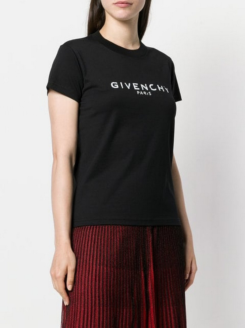 18秋冬服裝 givenchy/紀梵希 女士黑色純棉字母印花短袖t恤 bw704x3z0