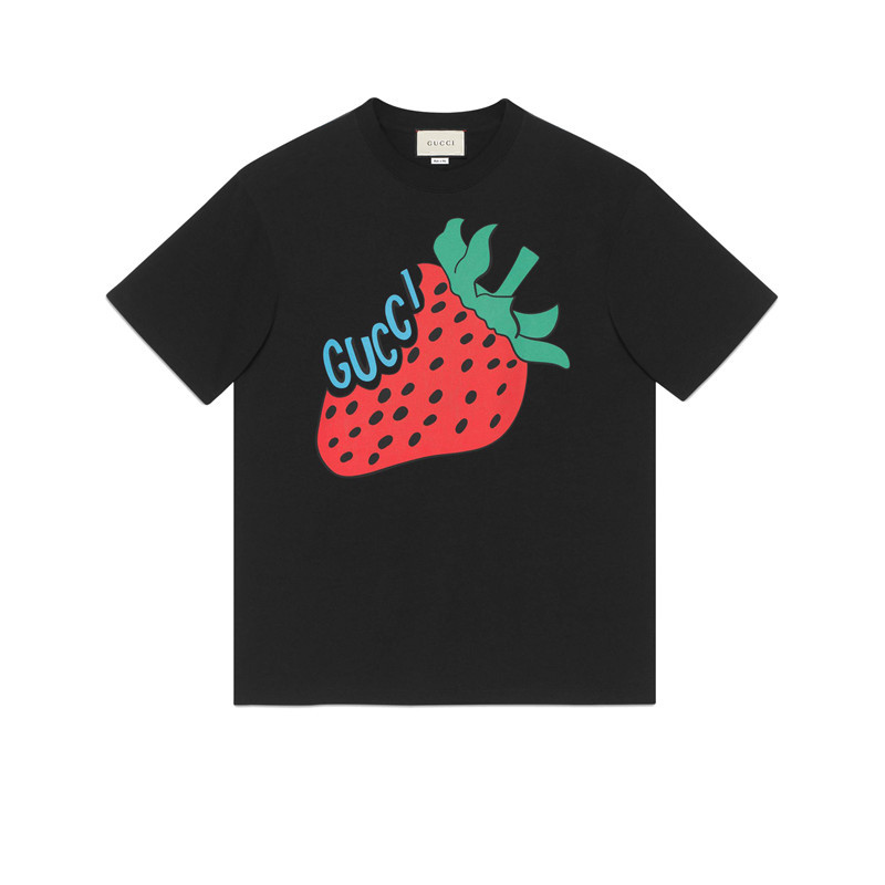 【gucci古驰 男士短袖t恤】gucci/古驰 2019春夏男士休闲gucci草莓