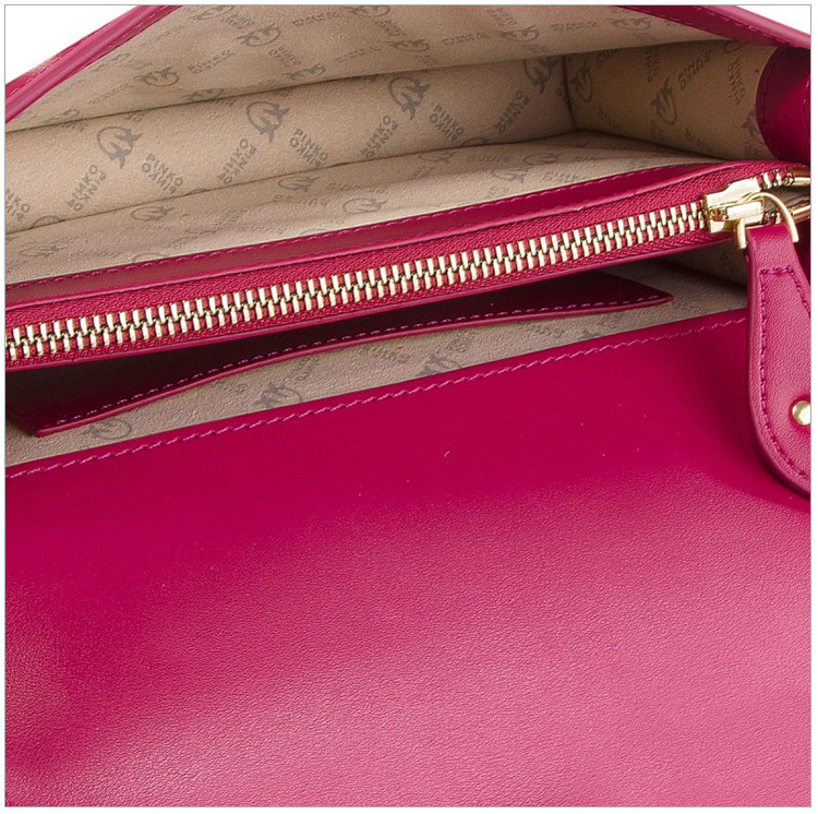 pinko(品高) 玫红色皮质simply系列女士燕子包单肩斜挎包