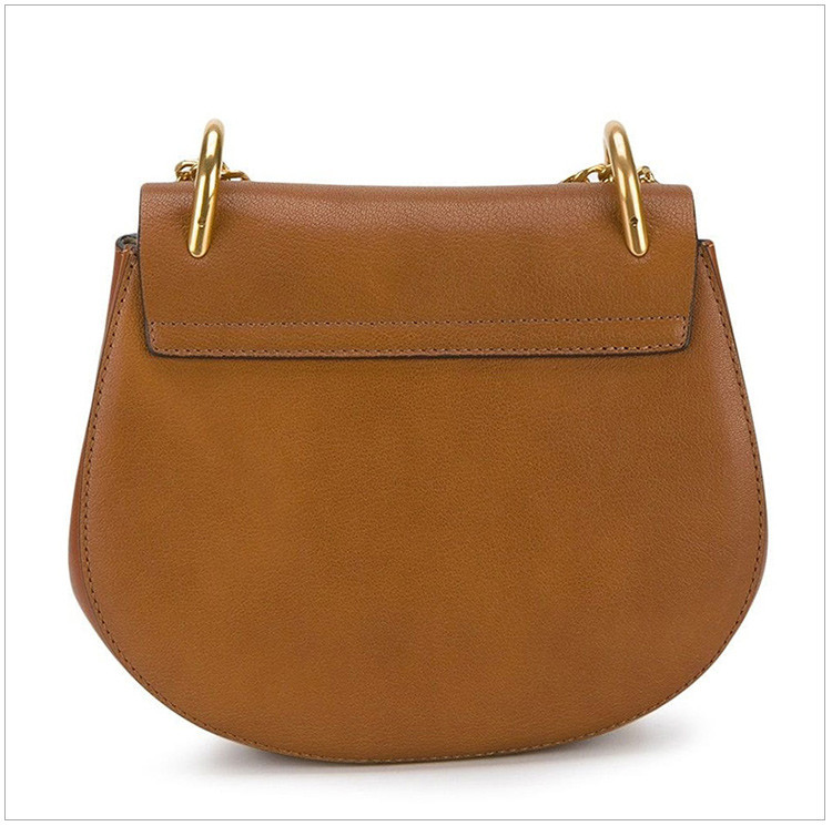 chloe/克洛伊18秋冬/drew系列女士棕色牛皮小猪包单肩斜挎包棕色