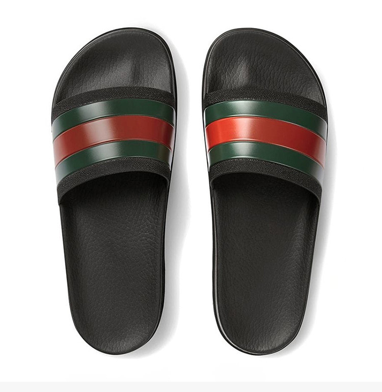 gucci/古驰 男士经典红绿条纹凉鞋拖鞋沙滩鞋男鞋
