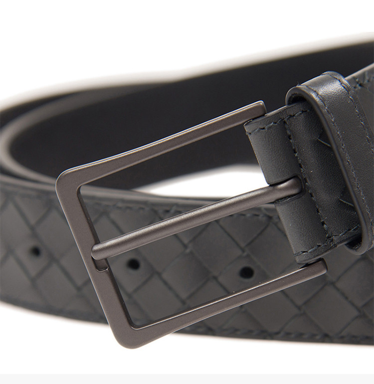 bottega veneta/葆蝶家 bv 男士牛皮时尚编织针扣式腰带皮带 475599-v
