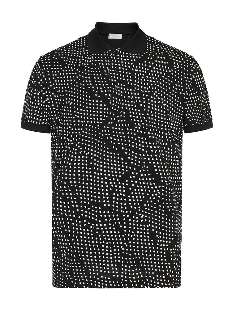 【19春夏】dior/迪奥 黑色圆点纯棉男士短polo衫 男士t恤 男装