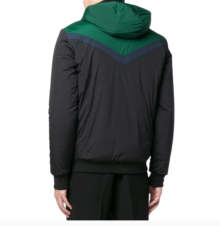 fendi/芬迪 19春夏 男士黑色拼色小怪兽眼睛装饰连帽运动衫短款夹克