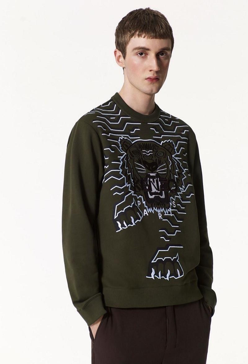 kenzo/高田贤三 男卫衣 棉质 老虎头图案 三种颜色可选 5sw0764xe