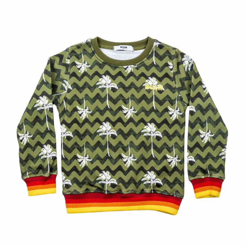msgm/msgm 儿童橄榄绿与彩虹设计卫衣 009662-200 橄榄色 6a