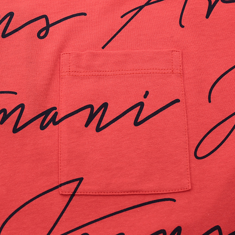 armani jeans/阿玛尼牛仔 女士红色/英文草书 短袖t恤 3y5t21-5j1kz