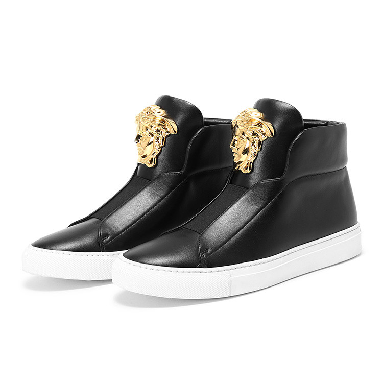 versace/范思哲女士黑色牛皮女士运动鞋