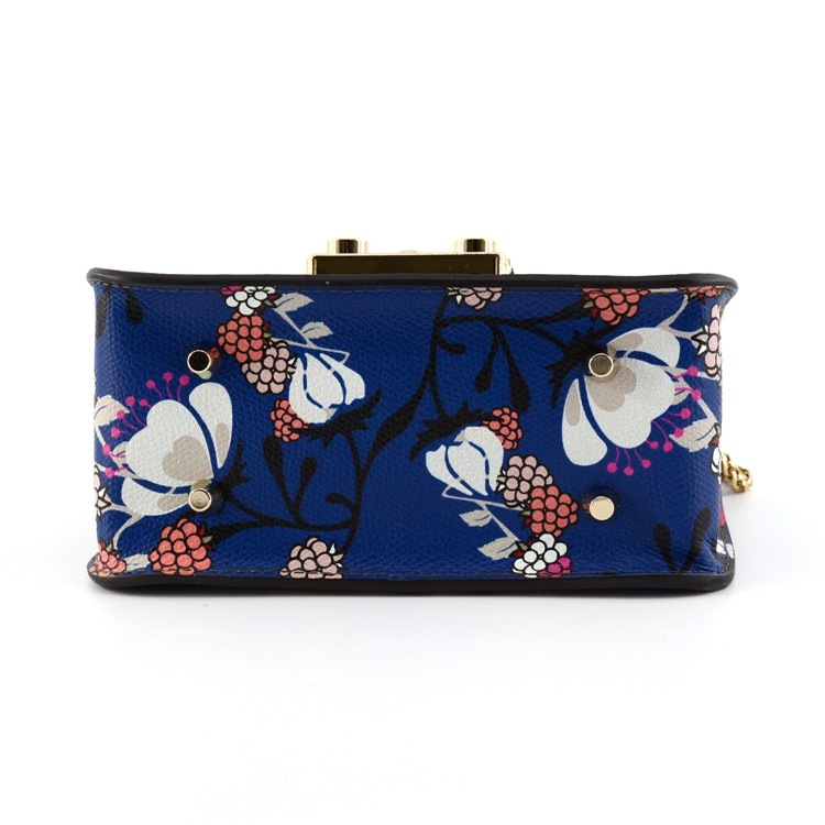 furla/芙拉 新款女士蝴蝶涂鸦皮质锁扣款链条单肩小方包 941748toni