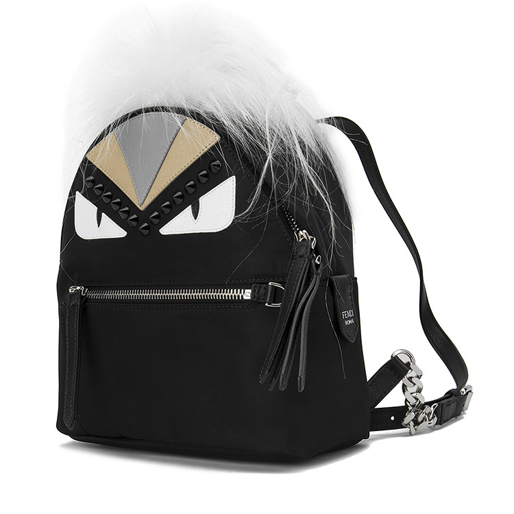 fendi(芬迪) #黑色尼龙小怪兽系列双肩包