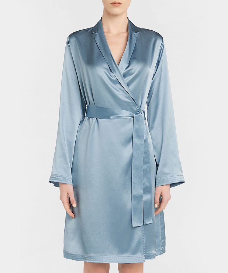 laperla/萝贝拉女士睡衣silk系列高贵真丝系带短睡袍优雅开衫家居服