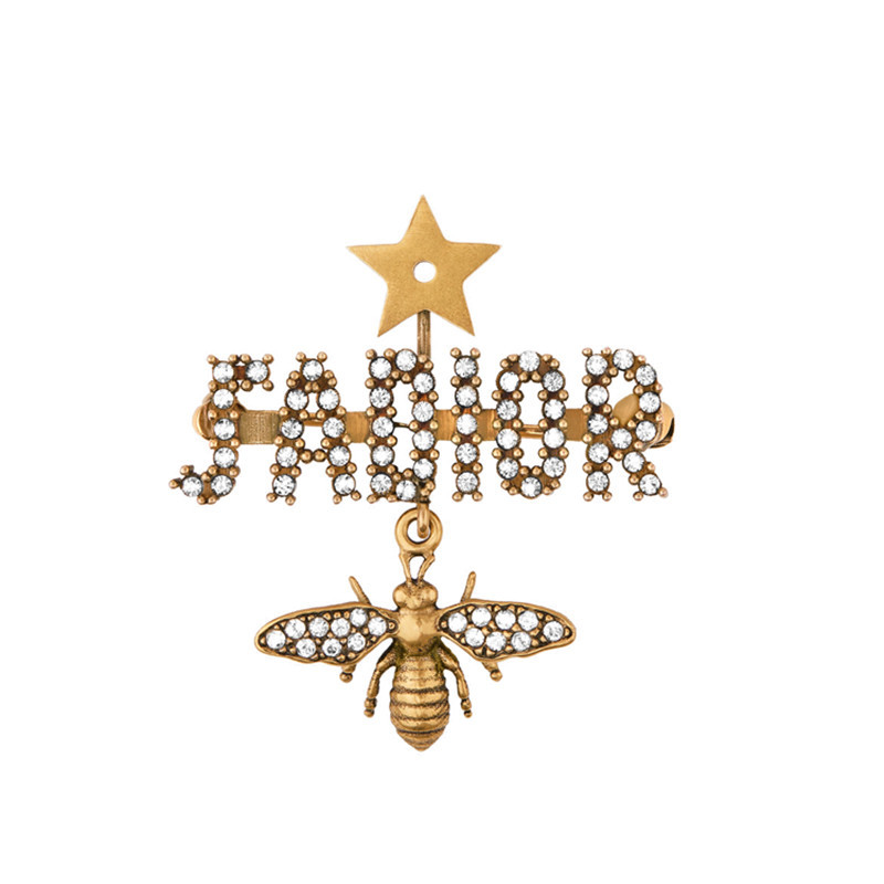 【包邮包税】dior/迪奥 19春夏新款女士jadior水晶蜜蜂星星胸针 v0301