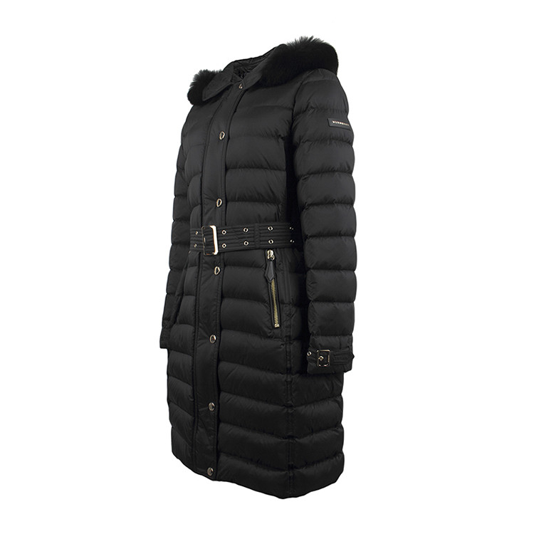 burberry/博柏利  系带修身狐狸毛领女士中长款羽绒服4033558