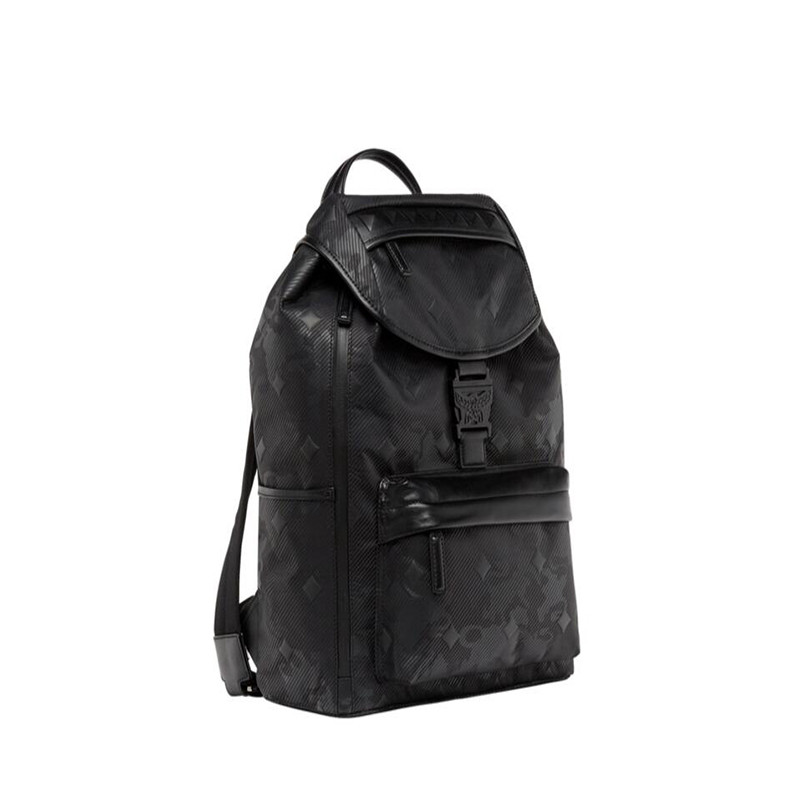 mcm/mcm 男包 男士尼龙黑色翻盖双肩包 muk8adt61bk001黑色