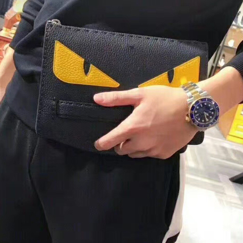 【fendi芬迪 手拿包】fendi/芬迪 男士黑色牛皮小怪兽拿包【正品 价格