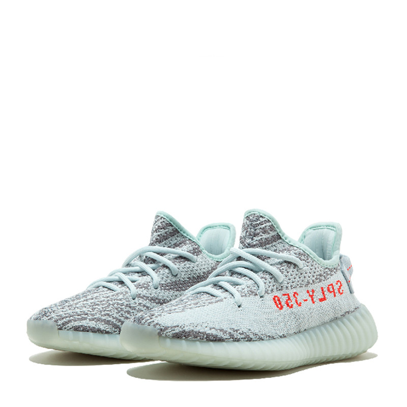adidas yeezy boost 350 v2 侃爷冰蓝斑马椰子跑鞋b37571 180206
