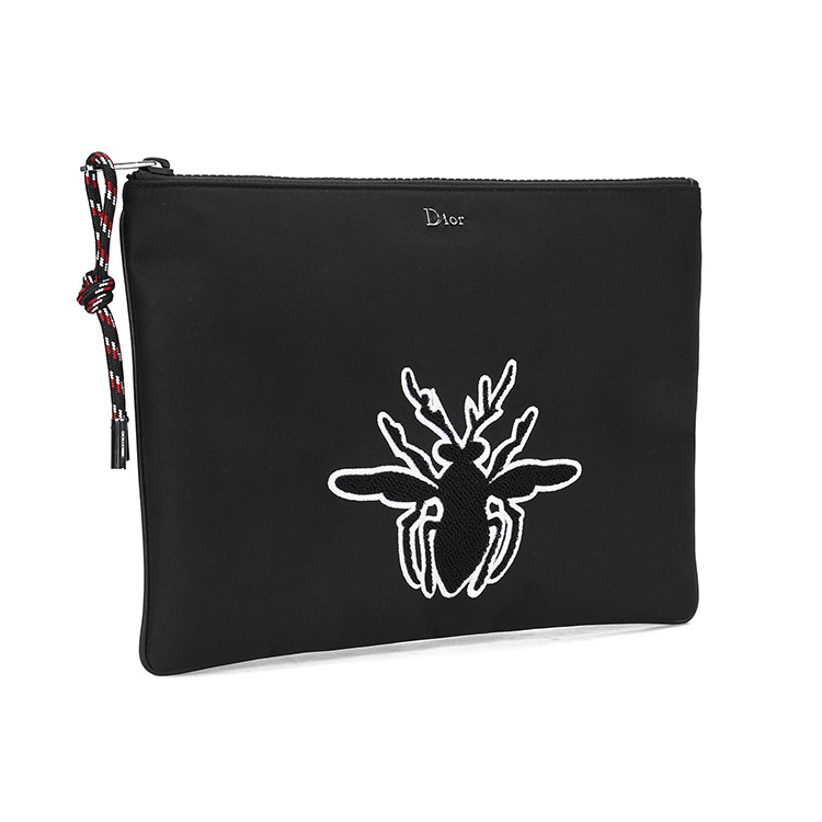 dior/迪奥蜜蜂图案黑色男士手拿包2pfca161-yca-h03e