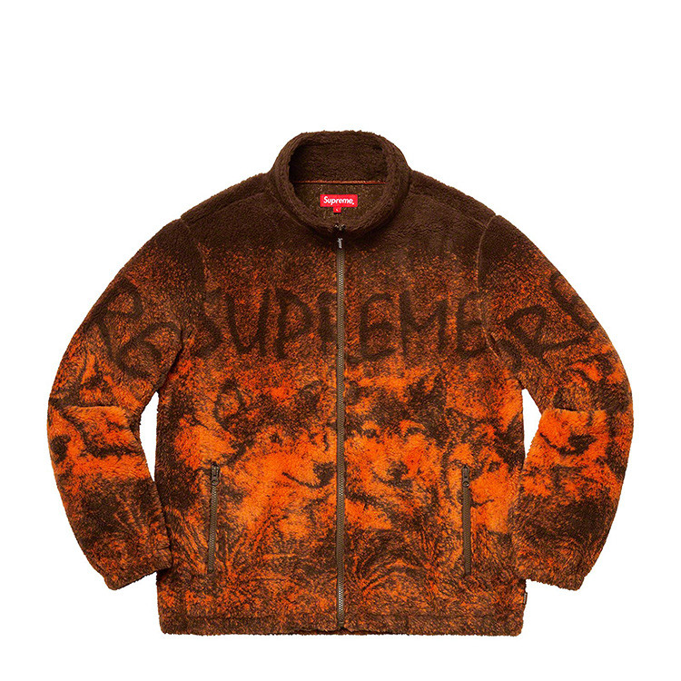 supreme 19ss fleece wolf jacket 七匹狼摇粒绒外套夹克