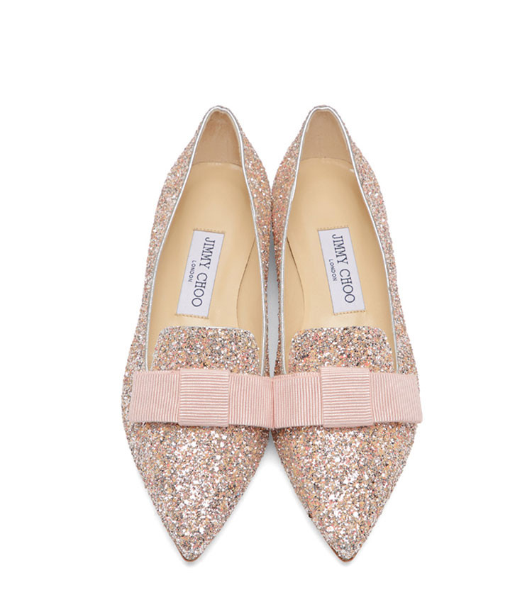 jimmy choo/周仰杰 gala ksz 女士尖头平底鞋 斑点闪光色