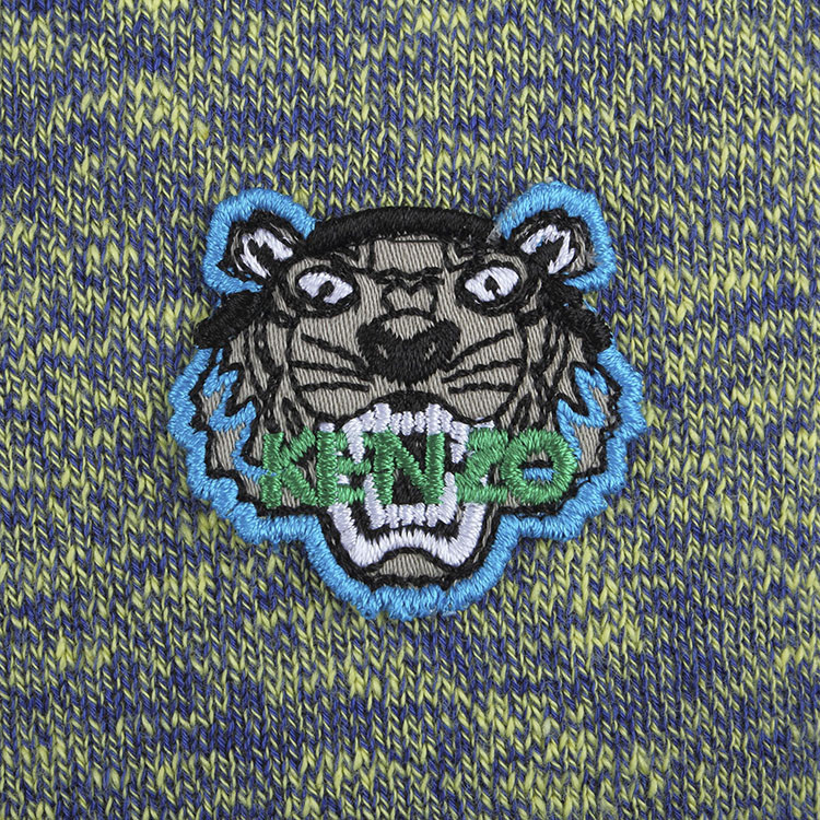 kenzo/高田賢三 男士時尚休閒撞色虎頭logo刺繡長袖套頭針織衫/毛衣 f