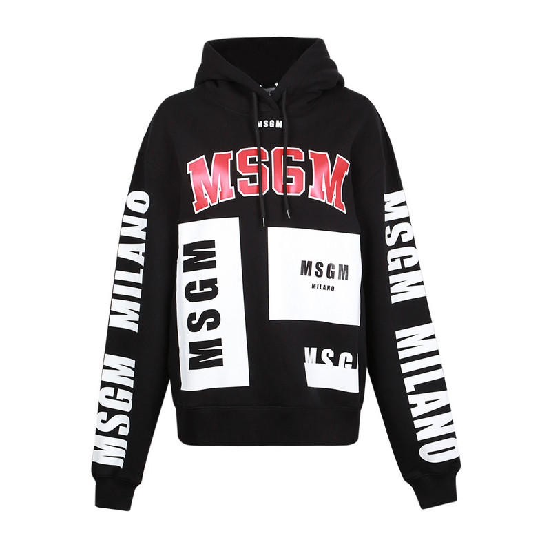 18秋冬服装 msgm/msgm 女士字母大logo宽松连帽卫衣 两色可选 2541mdm