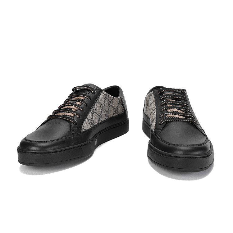 gucci/古驰 拼布双色鞋带黑色男士休闲运动鞋386752-a9ln0-1162