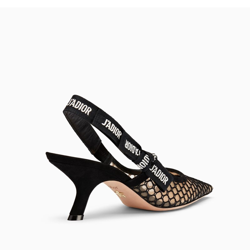 【包税】dior/迪奥女士黑色绑带镂空6.5cm跟高跟鞋