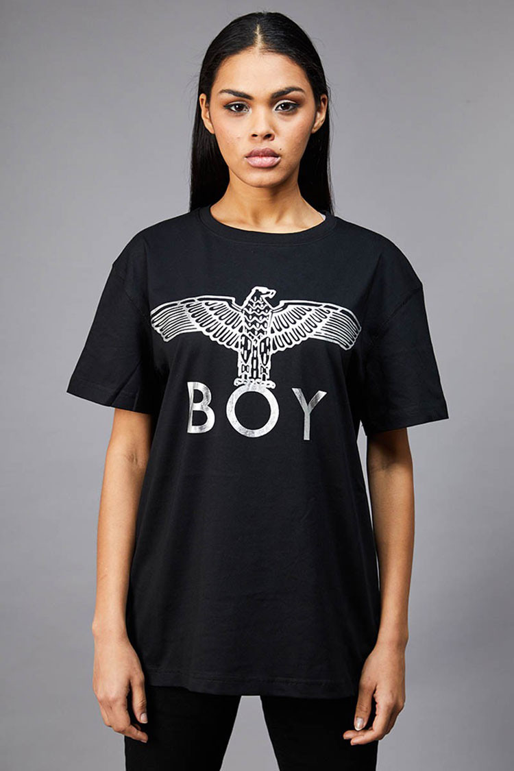 【包税】boy london/boy london伦敦男孩 男女同款黑白鹰印花圆领短袖