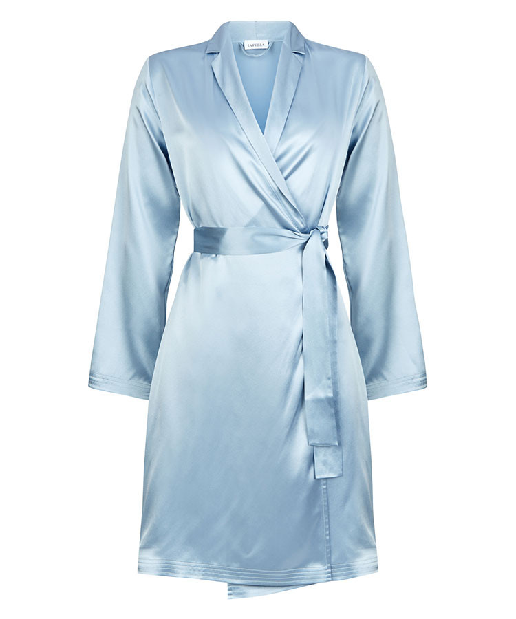 laperla/萝贝拉女士睡衣silk系列高贵真丝系带短睡袍优雅开衫家居服