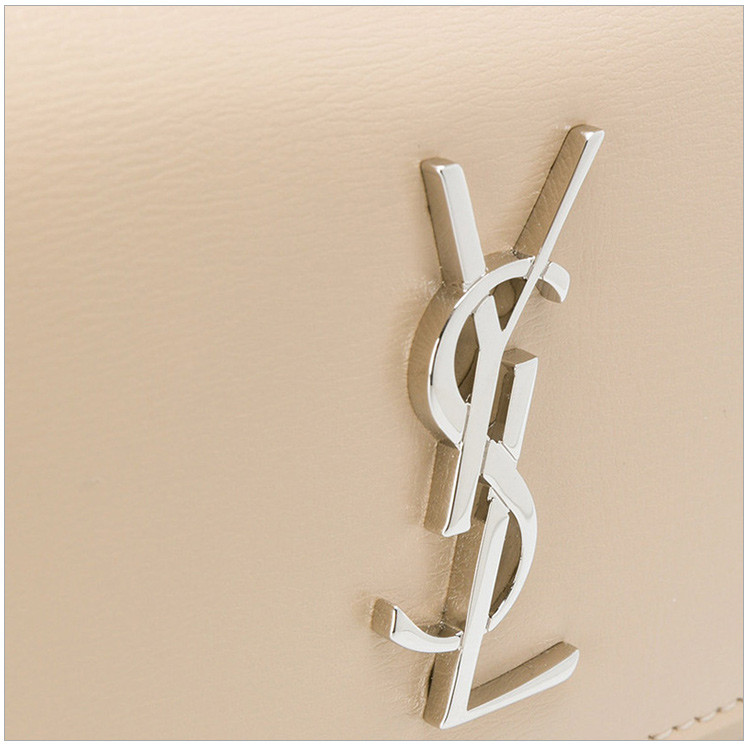 ysl 聖羅蘭 18新品女士牛皮時尚金屬logo迷你鏈條單肩斜挎包 白色