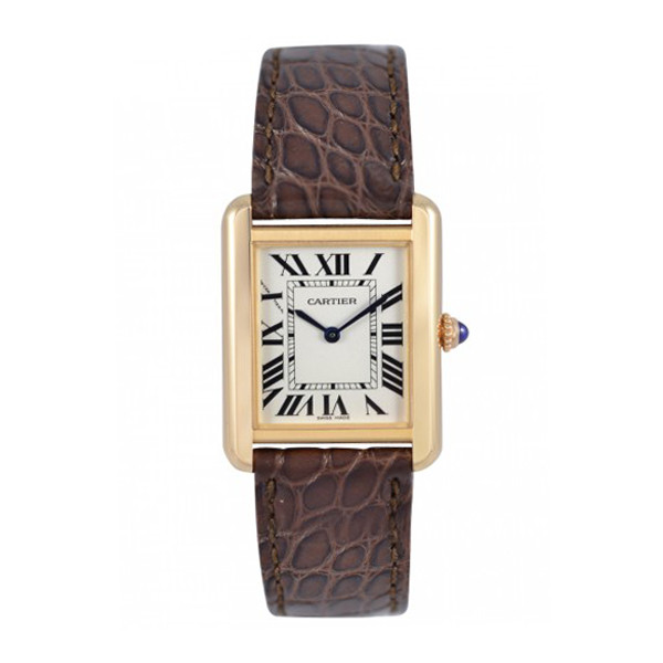 cartier/卡地亞坦克系列18k金石英女表w5200024