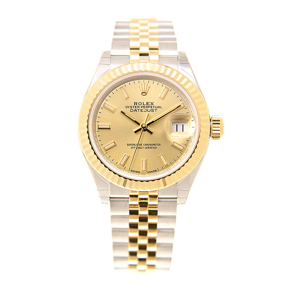 rolex/劳力士18k金机械女表279173 金色面条字