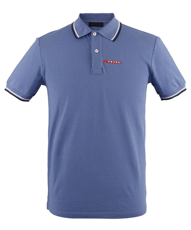 prada/普拉达 经典款式翻领边男士短袖t恤 sjj887