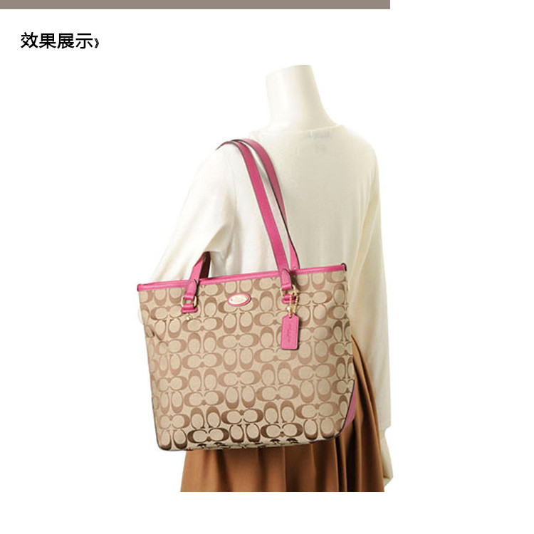 coach/蔻驰 帆布/配皮 女士单肩手提包托特包 36375
