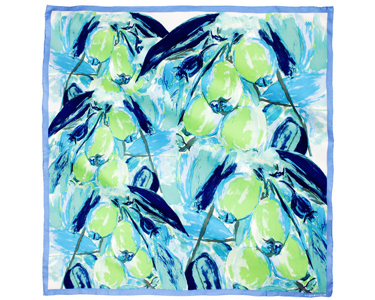 marja kurki/玛丽亚古琦 水果印花女士丝巾 斜纹绸真丝丝巾