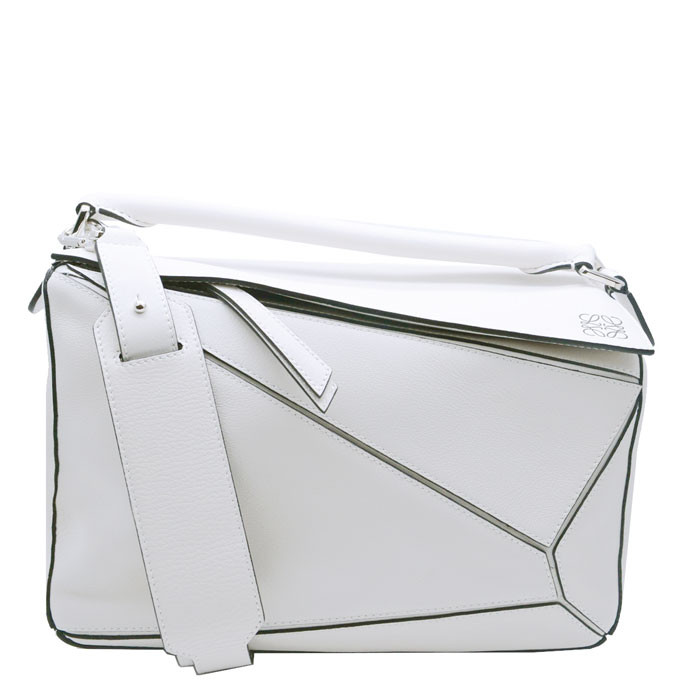loewe/罗意威 女士白色牛皮puzzle 中号手提包 单肩包