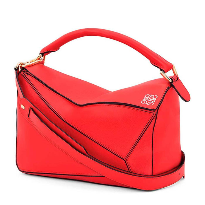 loewe/罗意威 女士红色牛皮puzzle 小号手提包 单肩包
