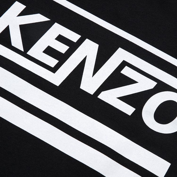 kenzo/高田贤三 时尚纯棉字母logo黑色女士短袖t恤 k100412