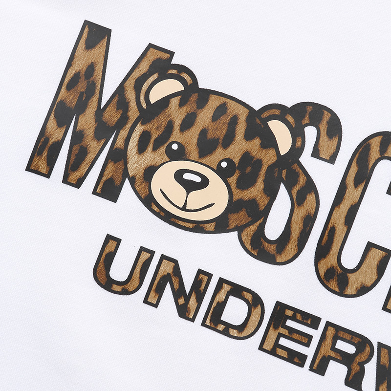moschino/莫斯奇诺 时尚休闲男女款纯棉豹纹字母小熊logo女卫衣a