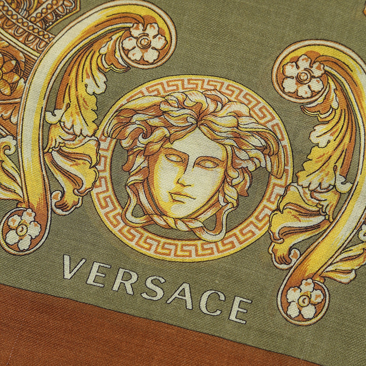 versace/范思哲 新款女士印花绿色长方形丝巾v17201w41048ve57tu