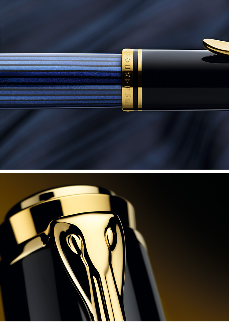 pelikan百利金 m400 14k雕花金尖墨水笔 斯德莱斯曼线条树脂书写钢笔