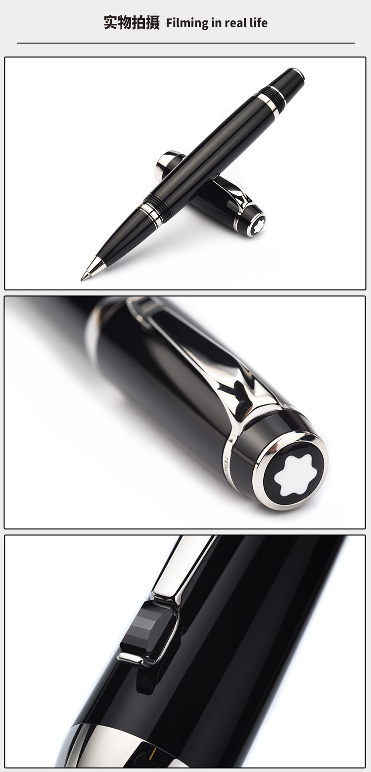 montblanc万宝龙笔 波西米亚系列 25310 黑玛瑙签字笔 镀玫瑰金宝珠笔