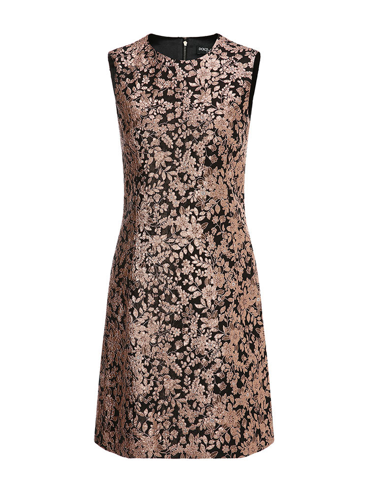 miumiu(缪缪)黑色白领女士中袖连衣裙