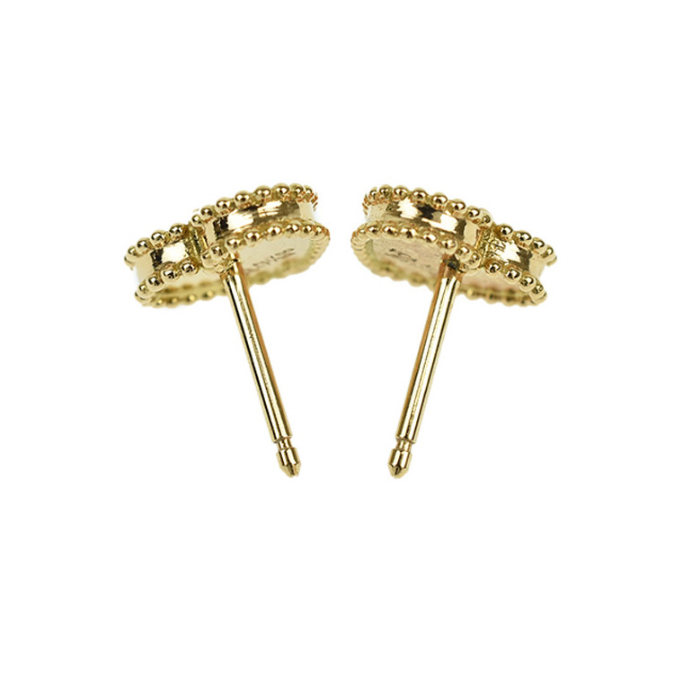 cleef & arpels/梵克雅宝 sweetalhambra系列女士耳钉18k金 红色心形