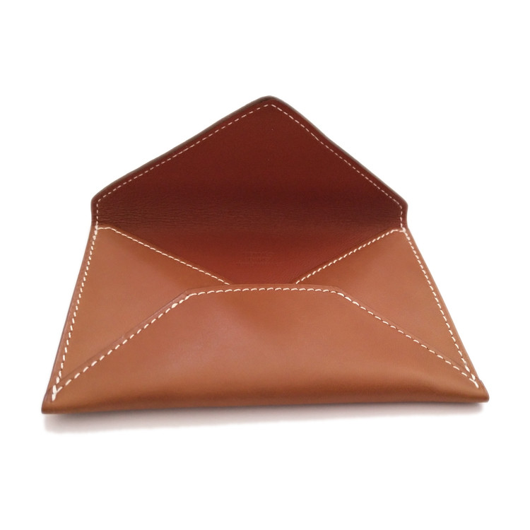 hermes/爱马仕 棕色皮质中性款式名片包
