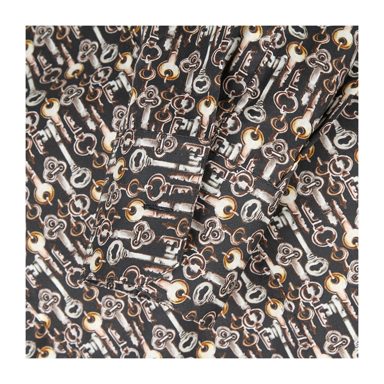 dolce&gabbana/杜嘉班纳 男士方领棉质图案印花休闲长袖衬衫 g5cj9t