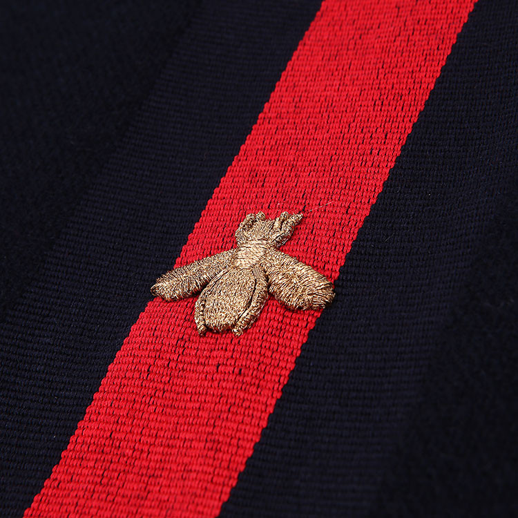 gucci/古驰 【2017新品】羊毛拼色蜜蜂刺绣装饰围巾 475513 围巾