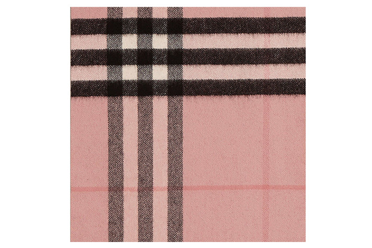 burberry/博柏利 女士浅粉色经典格纹羊绒围巾 3994133